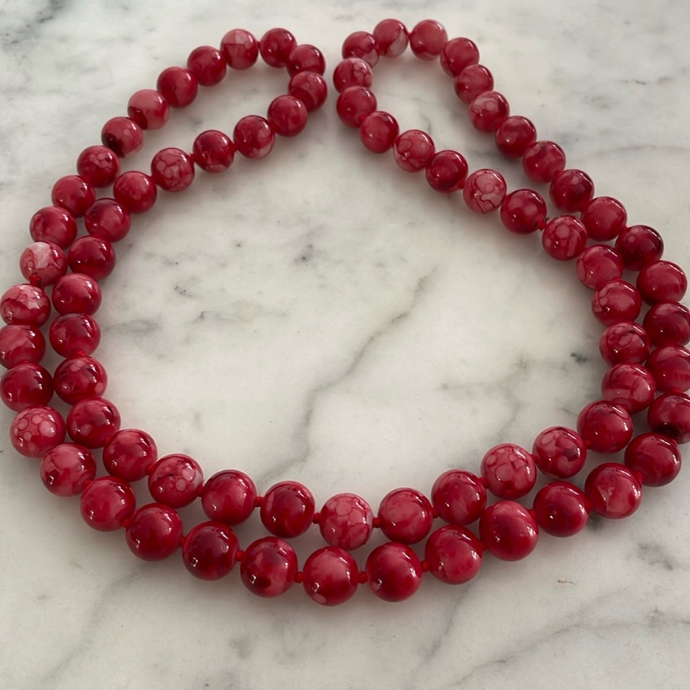Jade necklace 19”flat doubled 38” total beads